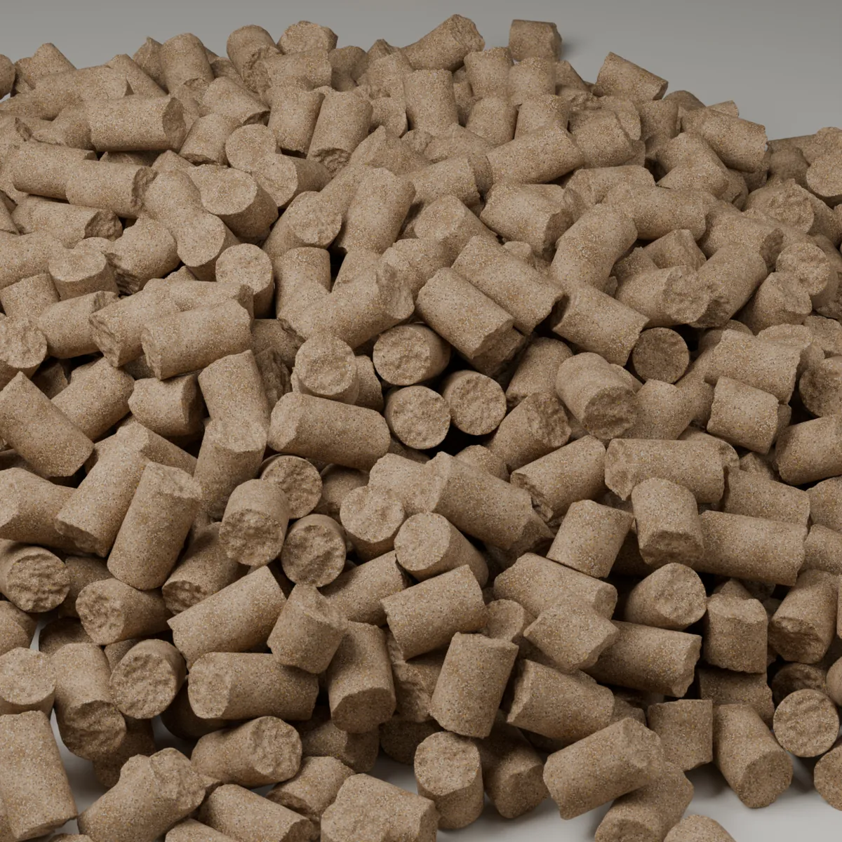 A pile of 16% layer mini pellets